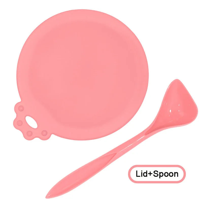 2pcs Reusable Pet Food Can Cover and Spoon Set – Seal Freshness with Ease
