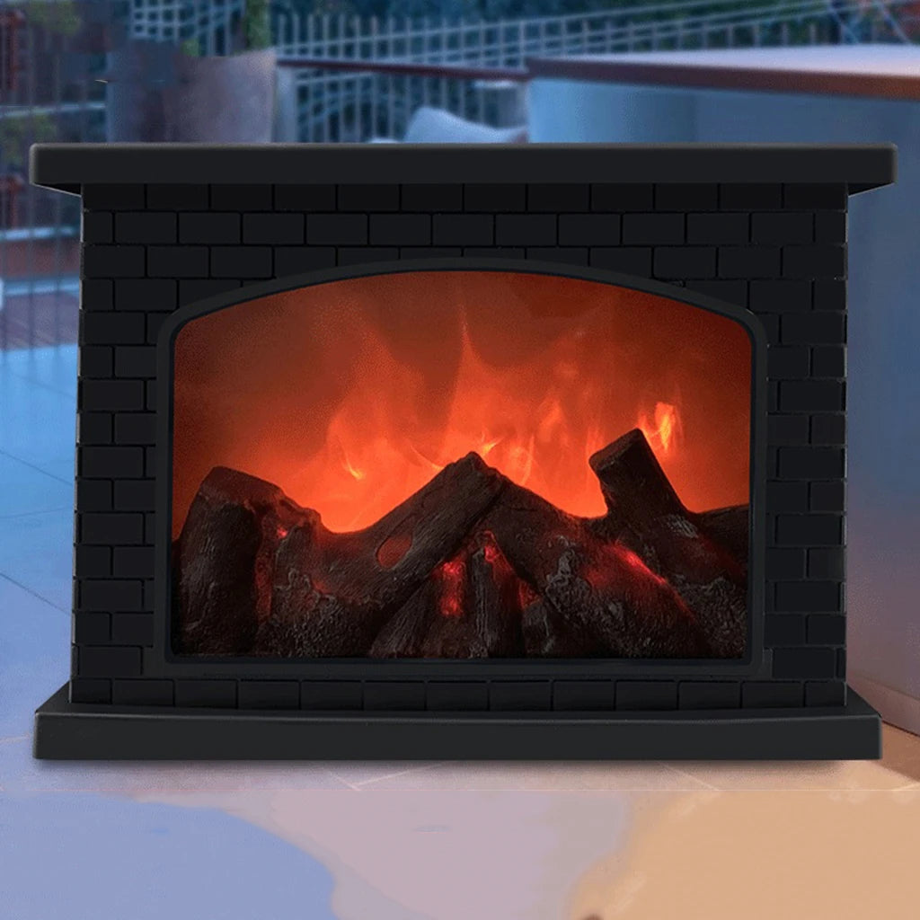 LED Simulated Flame Fireplace Lamp – Retro Decorative Light