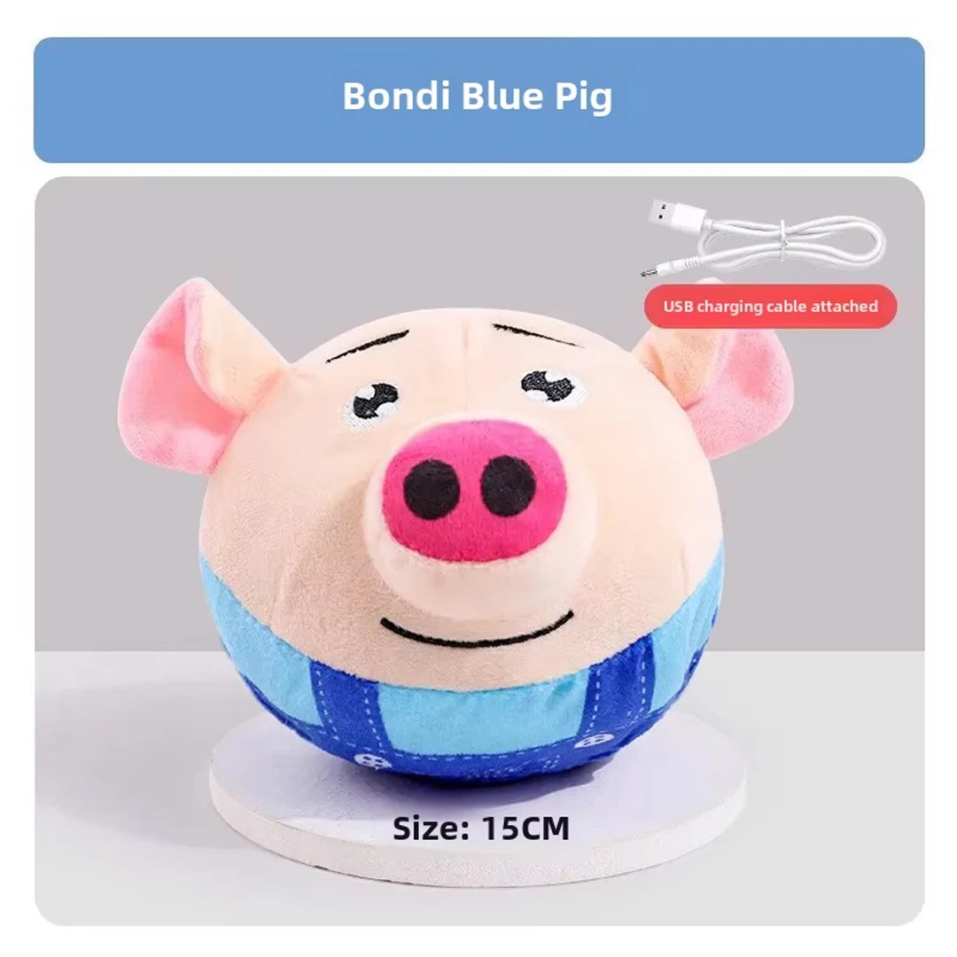 Interactive Electric Plush Jumping Ball Toy for Dogs - USB Rechargeable