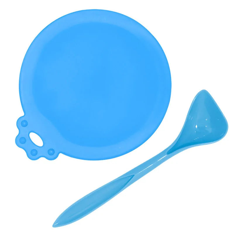 2pcs Reusable Pet Food Can Cover and Spoon Set – Seal Freshness with Ease