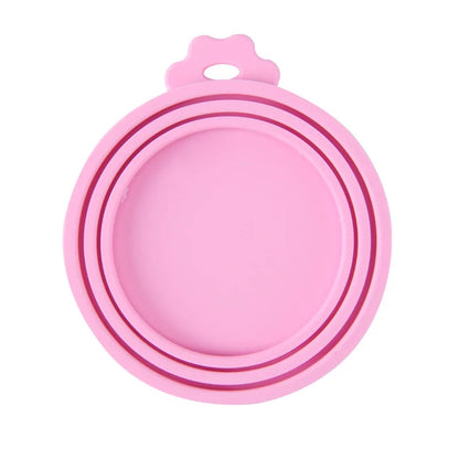 2pcs Reusable Pet Food Can Cover and Spoon Set – Seal Freshness with Ease