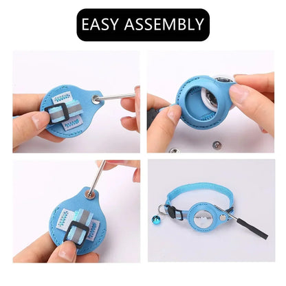 Reflective Anti-Lost Cat Collar for Apple Airtag with Bell