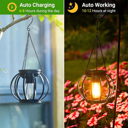 Solar LED Lantern Light – Retro Hanging Outdoor Waterproof Decor